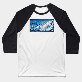 'The Whales'.........Acrylic Abstract Baseball T-Shirt